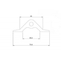 22.15B - 10mm Bottom Transom Gudgeon 4-Hole Mounting  with Carbon Bush