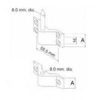 18.15B - 8mm Bottom Transom Gudgeon 4-Hole Mounting with Carbon Bush