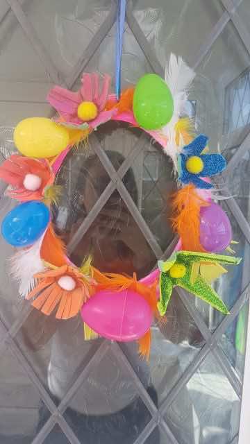 Flower Egg Carton Easter Wreath