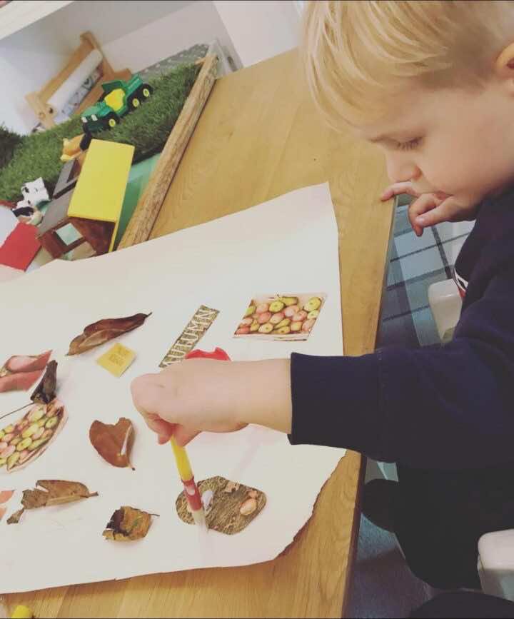 A cutting & sticking activity at Little Learners 