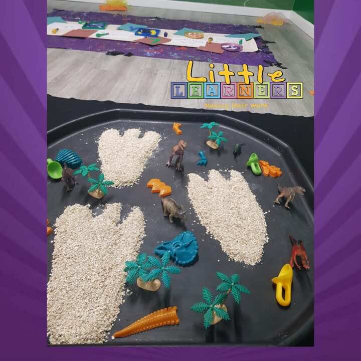 Dinosaur Play Foot Prints Messy Play Activity