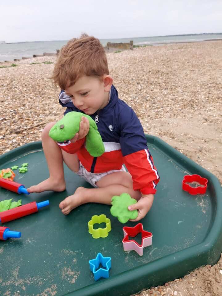 Beach play with playdough