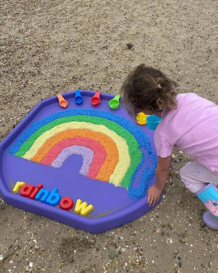 Beach rainbow tuff tray