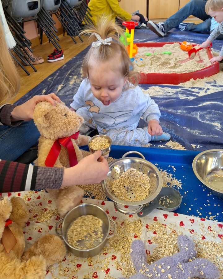 Tasting during play is a great way to introduce messy play!