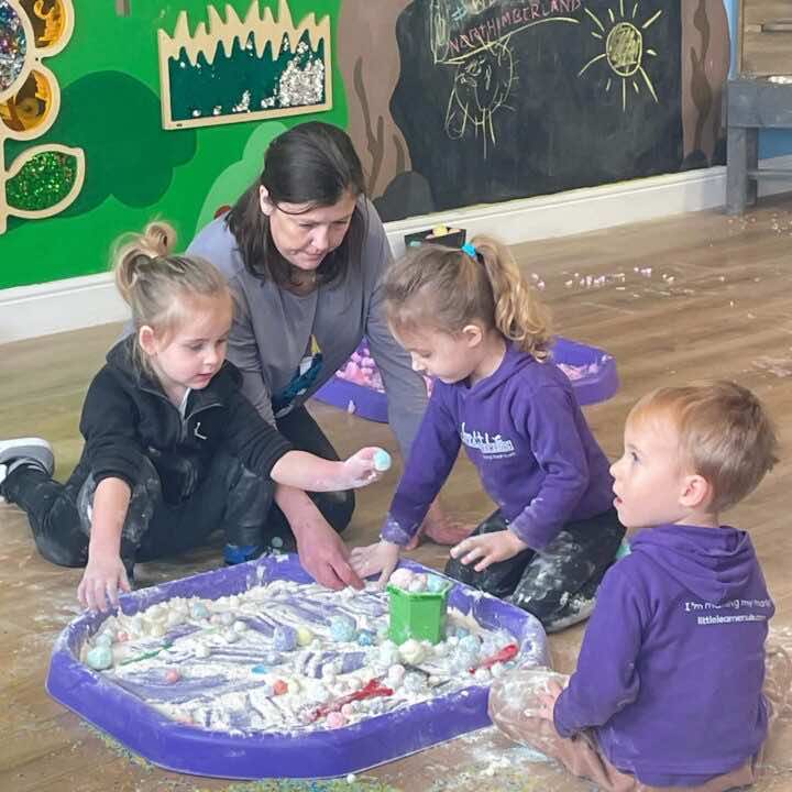 Tuff tray activities at HAF funded sessions - Playspace Ashington